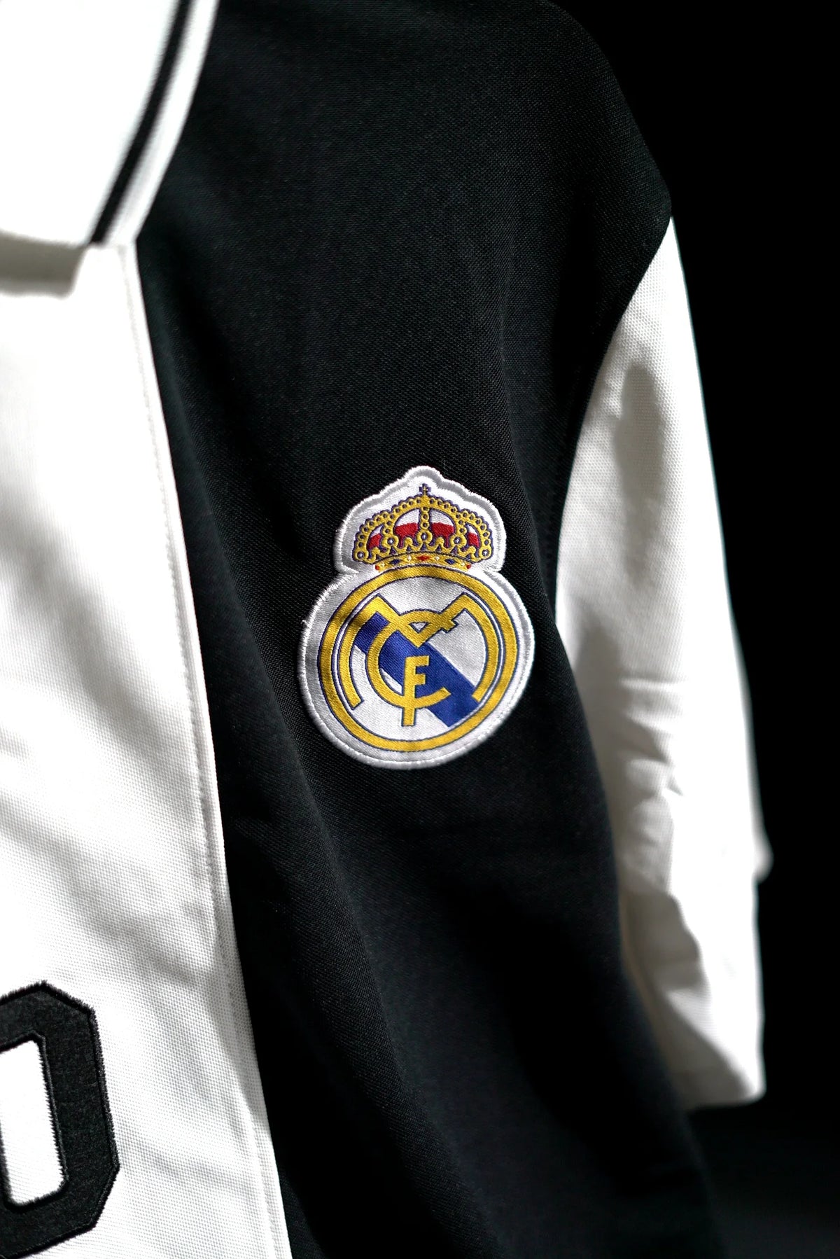 Real Madrid FC | Polo Casual Tshirt #10 | Special Design | Embroidered Badges | Black & White | Zip with Collared Kit | Regular Fit