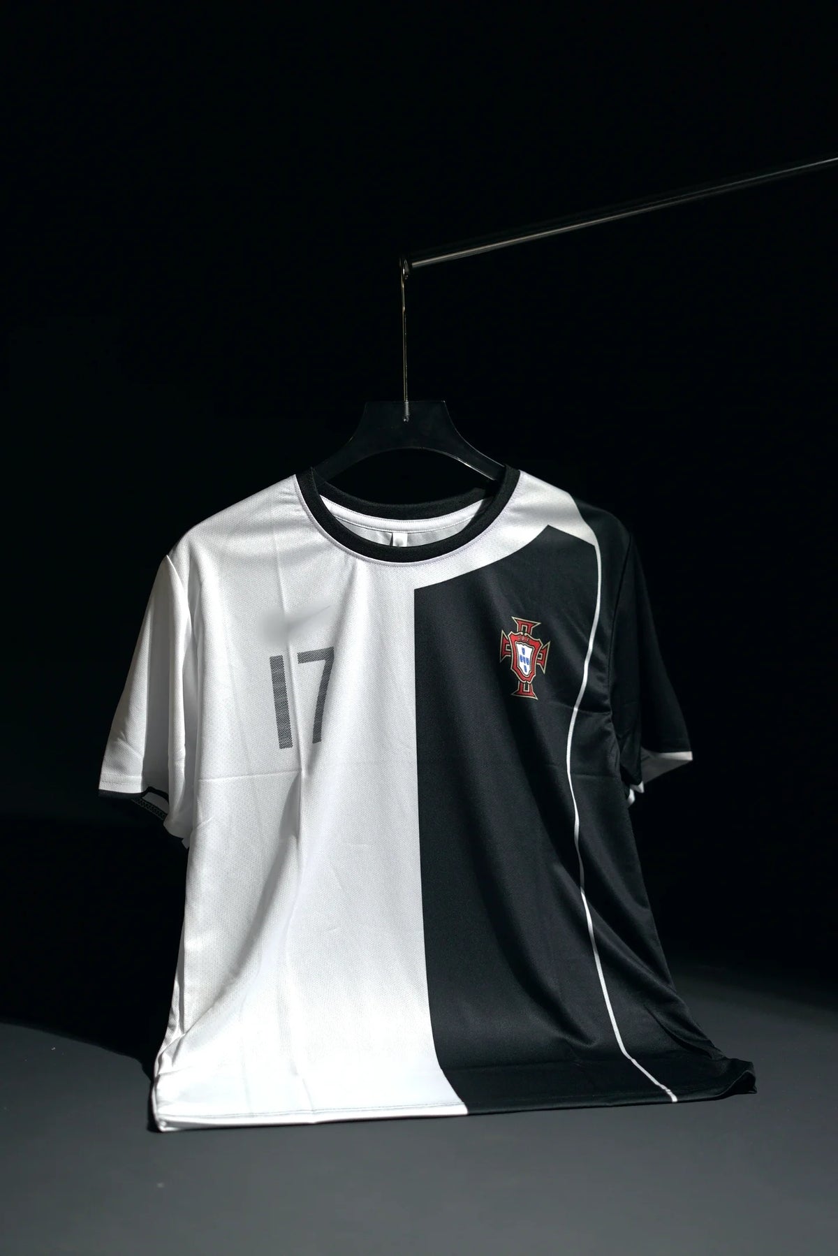 Portugal | CRISTIANO RONALDO #17 | 2005-06 | Special Kit | Anti Racism Special Edition Retro Design | Black & White | Regular Fit