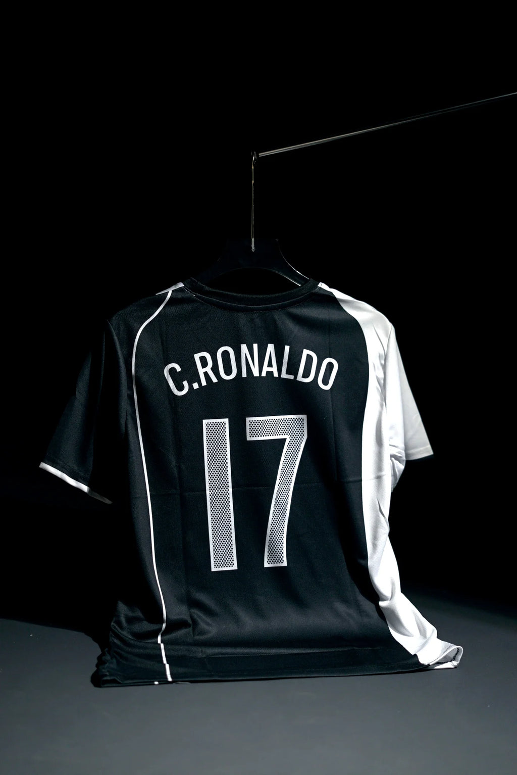 Portugal | CRISTIANO RONALDO #17 | 2005-06 | Special Kit | Anti Racism Special Edition Retro Design | Black & White | Regular Fit