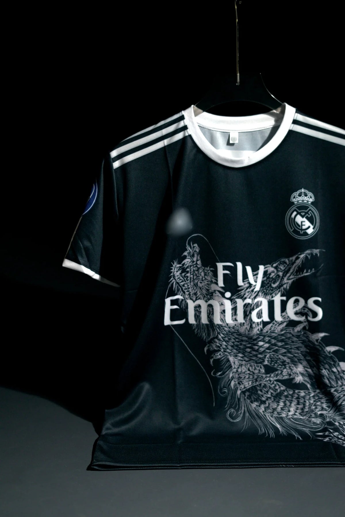 Real Madrid | CRISTIANO RONALDO #7 | 2014-15 | Third Kit | Fly Emirates | Retro Design | Black Dragon Kit | Regular Fit