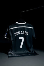 Real Madrid | CRISTIANO RONALDO #7 | 2014-15 | Third Kit | Fly Emirates | Retro Design | Black Dragon Kit | Regular Fit