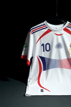 France | ZINEDINE ZIDANE #10 | 2006 FIFA World Cup | Home Kit | Retro Design | White | Regular Fit