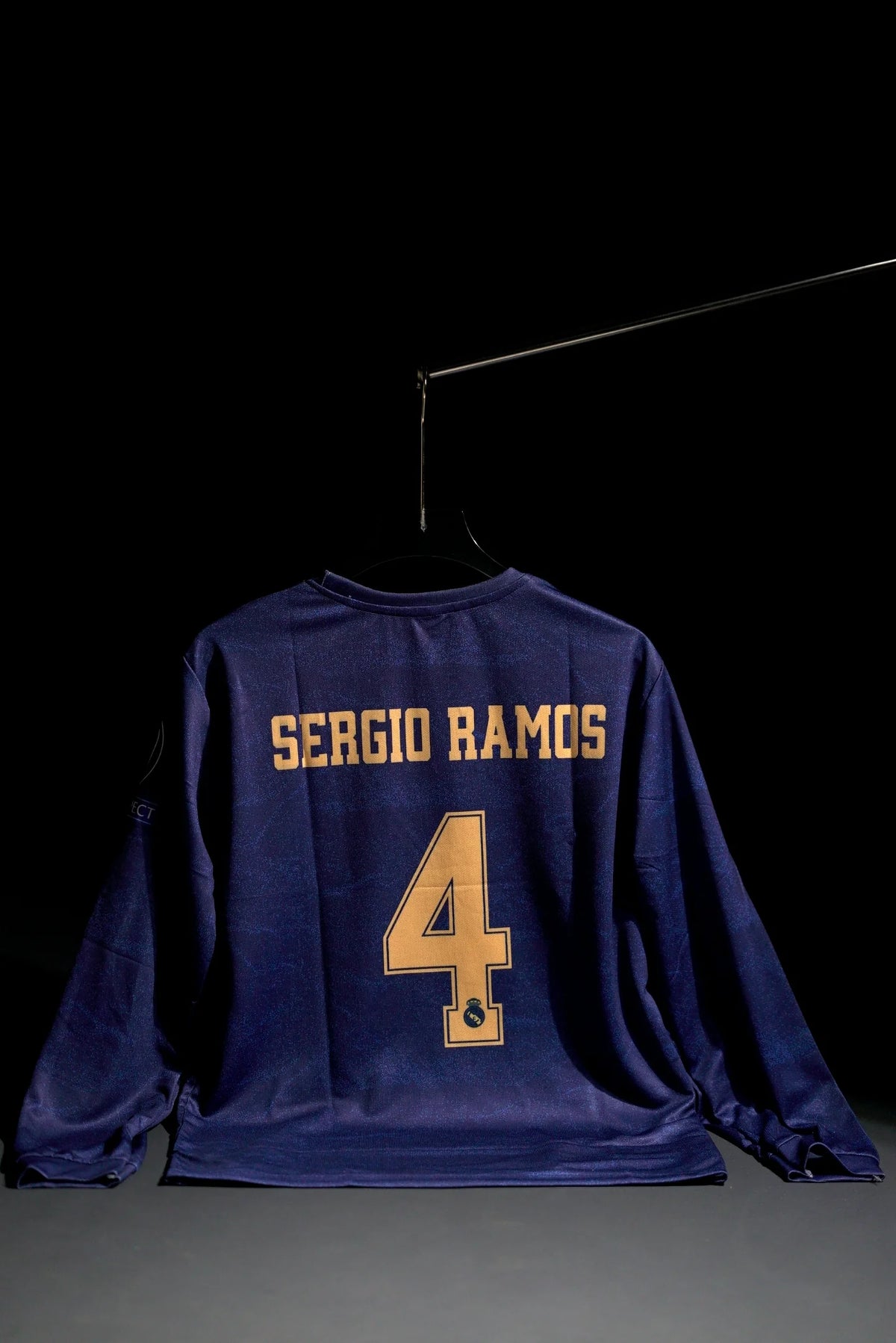 Real Madrid | SERGIO RAMOS #4 | 2019-20 | Away Kit | Fly Emirates | Retro Design | Dark Blue | Full Sleeve Fit
