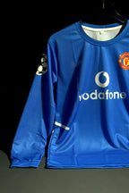Manchester United FC | DAVID BECKHAM #7 | 2002-03 | Third Kit | Vodafone | Retro Design | Blue | Full Sleeve Fit