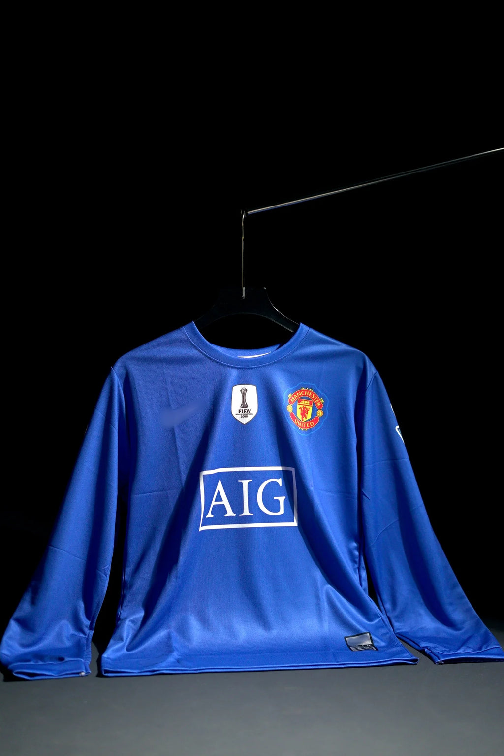 Manchester United FC | CRISTIANO RONALDO #7 | 2008-09 | Third Kit | AIG | Retro Design | Blue | Full Sleeve Fit
