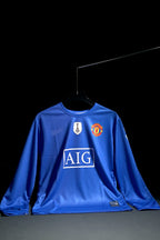 Manchester United FC | CRISTIANO RONALDO #7 | 2008-09 | Third Kit | AIG | Retro Design | Blue | Full Sleeve Fit