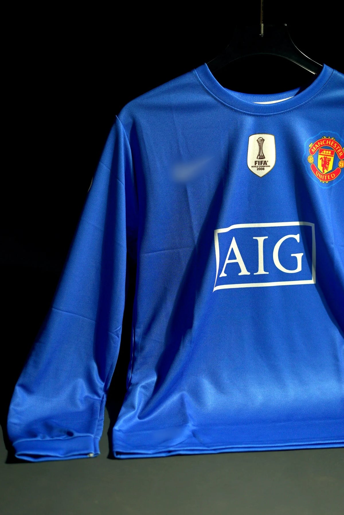 Manchester United FC | CRISTIANO RONALDO #7 | 2008-09 | Third Kit | AIG | Retro Design | Blue | Full Sleeve Fit