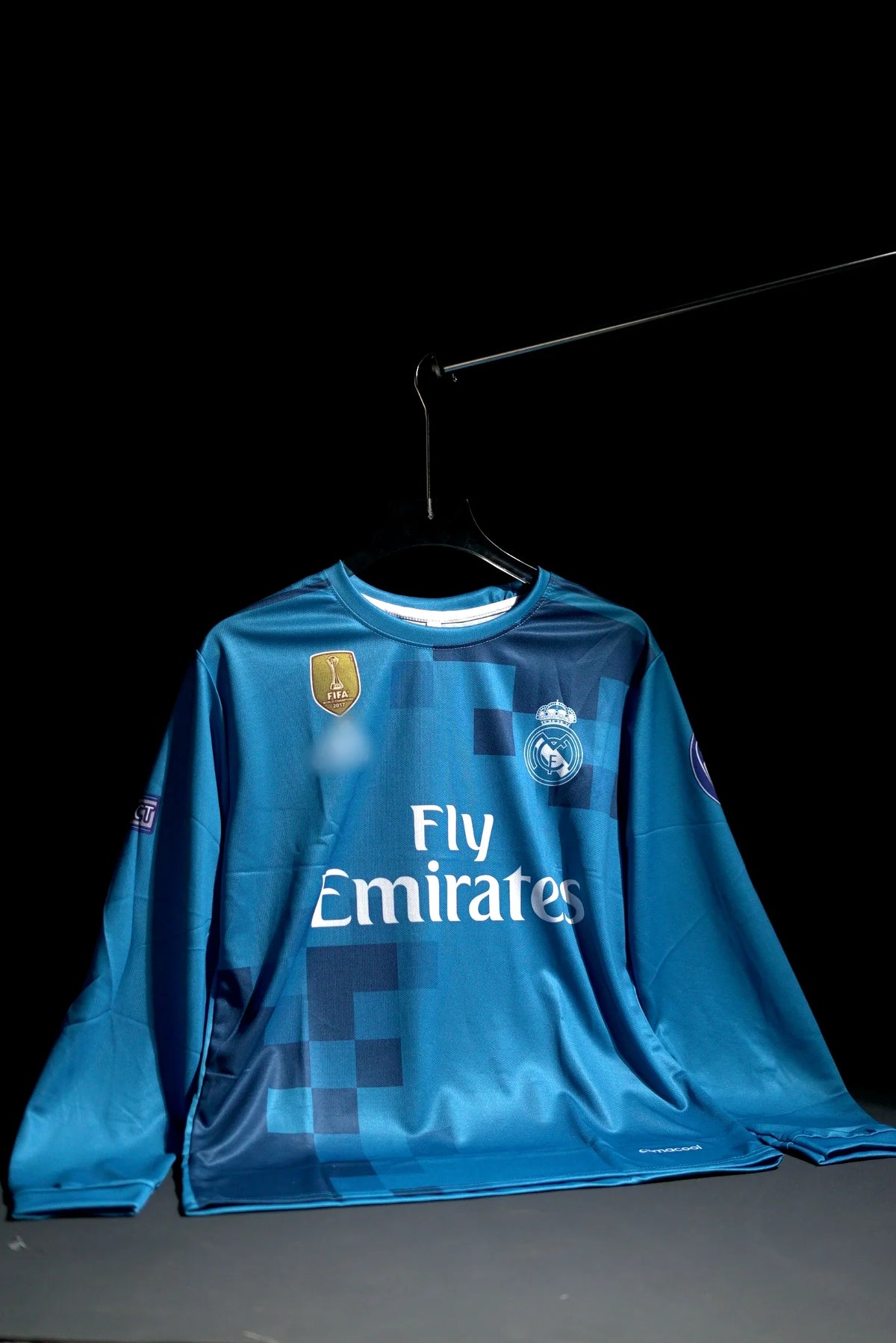 Real Madrid | CRISTIANO RONALDO #7 | 2017-18 | Third Kit | Fly Emirates | Retro Design | Blue | Full Sleeve Fit