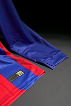 FC Barcelona | LIONEL MESSI #10 | 2014-15 | Away Kit | Qatar Airways | Retro Design | Blue & Red | Full Sleeve Fit