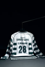 Sporting CP | CRISTIANO RONALDO #28 | 2001-03 | Home Kit | PT | Retro Design | Green & White | Full Sleeve Fit