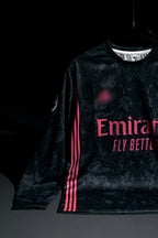 Real Madrid | SERGIO RAMOS #4 | 2020-21 | Third Kit | Emirates | Retro Design | Black & Pink | Full Sleeve Fit