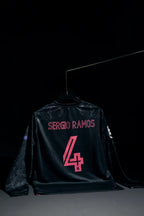 Real Madrid | SERGIO RAMOS #4 | 2020-21 | Third Kit | Emirates | Retro Design | Black & Pink | Full Sleeve Fit